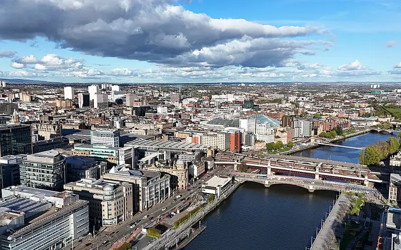 Aerial view of Glasgow city centre