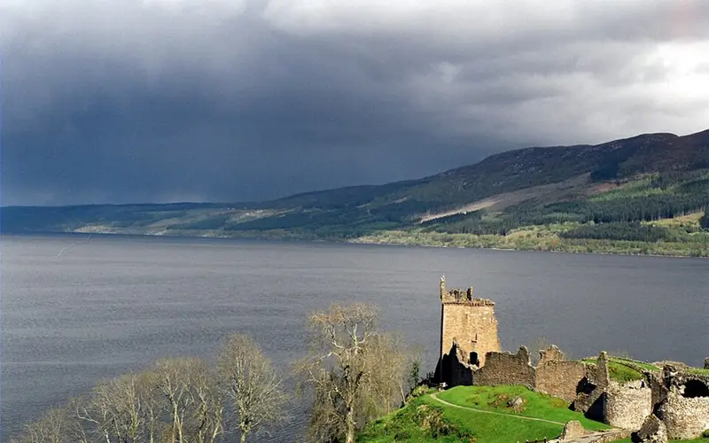 Urquhart Castle on the shore of Loch Ness